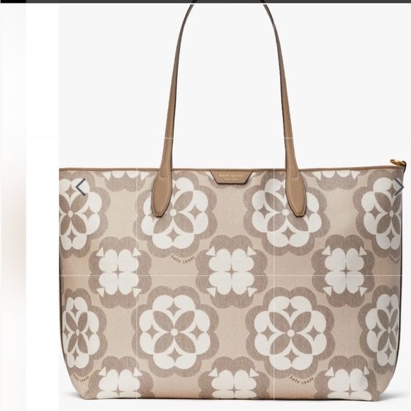 2 / KATE SPADE Sutton Spade Flower Monogram Coated Canvas Large Tote wri… - Picture 13 of 13